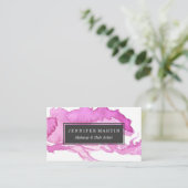 最小主義のピンクの水彩画のペンキの塗料 名刺 (スタンド正面)