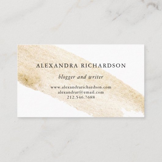 最小主義のブラシ|の柔らかくフェイクな金ゴールドのストライプ 名刺 (裏面)