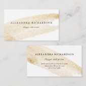 最小主義のブラシ|の柔らかくフェイクな金ゴールドのストライプ 名刺 (正面/裏面)