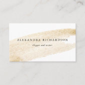 最小主義のブラシ|の柔らかくフェイクな金ゴールドのストライプ 名刺 (正面)