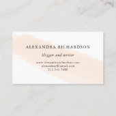 最小主義のブラシ|の赤面のピンクのストライプ 名刺 (裏面)