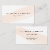 最小主義のブラシ|の赤面のピンクのストライプ 名刺 (正面/裏面)