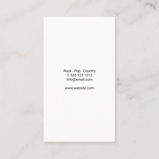 最小主義のミュージシャンのアコースティックギター 名刺 (裏面)