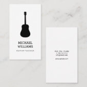 最小主義のミュージシャンのアコースティックギター 名刺 (正面/裏面)