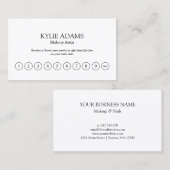 最小主義のメーキャップアーティストのロイヤリティのパンチカード ロイヤリティカード (正面/裏面)