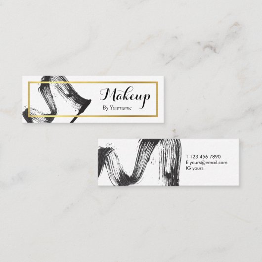 最小主義のメーキャップアーティストの小型名刺 スキニー名刺 (正面/裏面)