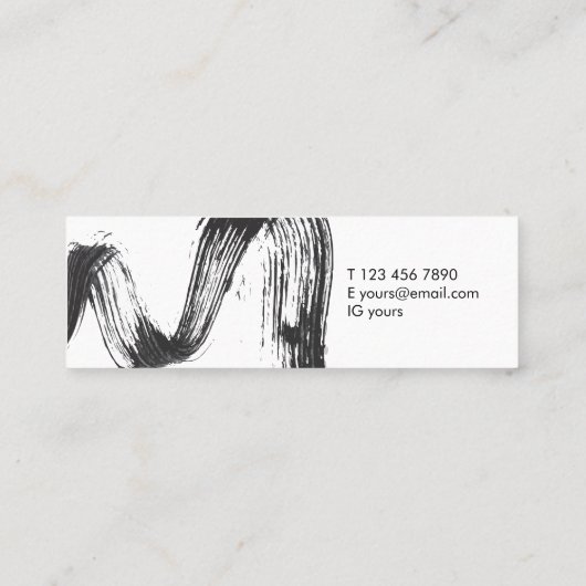 最小主義のメーキャップアーティストの小型名刺 スキニー名刺 (裏面)