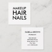 最小主義のメーキャップアーティスト/サロンの名刺 スクエア名刺 (正面/裏面)