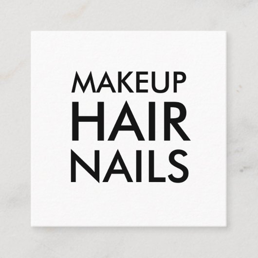 最小主義のメーキャップアーティスト/サロンの名刺 スクエア名刺 (正面)