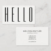 最小主義のモダンではっきりしたなこんにちは 名刺 (正面/裏面)
