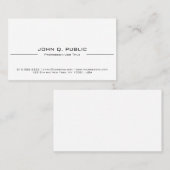 最小主義のモダンでエレガントで明白な白 名刺 (正面/裏面)