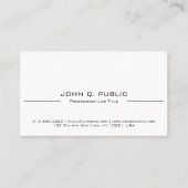 最小主義のモダンでエレガントで明白な白 名刺 (正面)