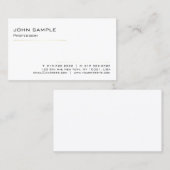 最小主義のモダンでエレガントな専門のホワイトゴールド 名刺 (正面/裏面)