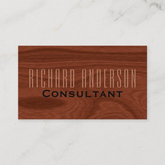 最小主義のモダンでエレガントな専門の木製の穀物 名刺 (正面)