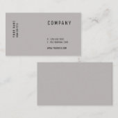 最小主義のモダンでシンプルできれいな灰色 名刺 (正面/裏面)
