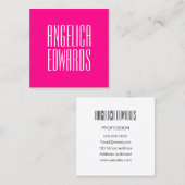 最小主義のモダンでシンプルで粋ではっきりしたなピンク スクエア名刺 (正面/裏面)