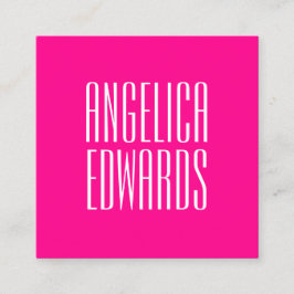 最小主義のモダンでシンプルで粋ではっきりしたなピンク スクエア名刺