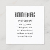 最小主義のモダンでシンプルで粋ではっきりしたなピンク スクエア名刺 (裏面)