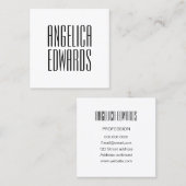 最小主義のモダンでシンプルで粋ではっきりしたな黒い及び白 スクエア名刺 (正面/裏面)