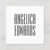 最小主義のモダンでシンプルで粋ではっきりしたな黒い及び白 スクエア名刺 (正面)