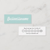 最小主義のモダンでシンプルで粋で青いロイヤリティカード スキニー名刺 (正面/裏面)