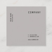 最小主義のモダンで多目的な灰色の正方形カード スクエア名刺 (正面)