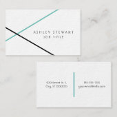 最小主義のモダンで幾何学的なティール（緑がかった色） 名刺 (正面/裏面)