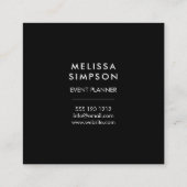 最小主義のモダンで幾何学的な白黒 スクエア名刺 (裏面)