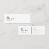 最小主義のモダンで白い小型名刺をきれいにして下さい スキニー名刺 (正面/裏面)