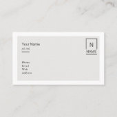 最小主義のモダンで粋で黒い灰色の名刺 名刺 (裏面)