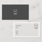 最小主義のモダンで粋で黒い灰色の名刺 名刺 (正面/裏面)