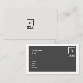 最小主義のモダンで粋で黒い灰色の名刺 名刺