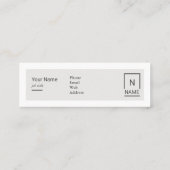 最小主義のモダンで粋なモノラル小型名刺 スキニー名刺 (裏面)