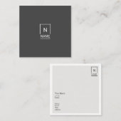 最小主義のモダンで粋なモノラル正方形の名刺 スクエア名刺 (正面/裏面)
