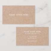 最小主義のモダンで素朴なクラフトの名刺 名刺 (正面/裏面)