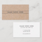 最小主義のモダンで素朴なクラフトの名刺 名刺 (正面/裏面)