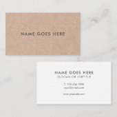 最小主義のモダンで素朴なクラフトの名刺 名刺 (正面/裏面)