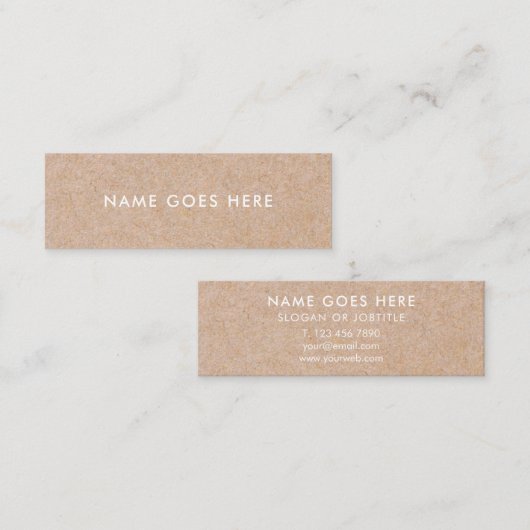 最小主義のモダンで素朴なクラフトの小型名刺 スキニー名刺 (正面/裏面)