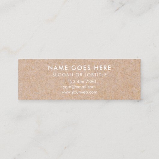 最小主義のモダンで素朴なクラフトの小型名刺 スキニー名刺 (裏面)