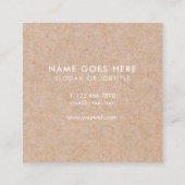 最小主義のモダンで素朴なクラフト正方形のBusinessCard スクエア名刺 (裏面)