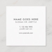 最小主義のモダンで素朴なクラフト正方形のBusinessCard スクエア名刺 (裏面)