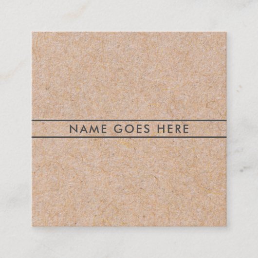 最小主義のモダンで素朴なクラフト正方形のBusinessCard スクエア名刺 (正面)