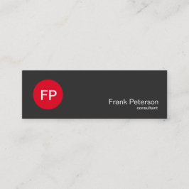最小主義のモダンで赤い円のモノグラム スキニー名刺