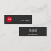 最小主義のモダンで赤い円のモノグラム スキニー名刺 (正面/裏面)