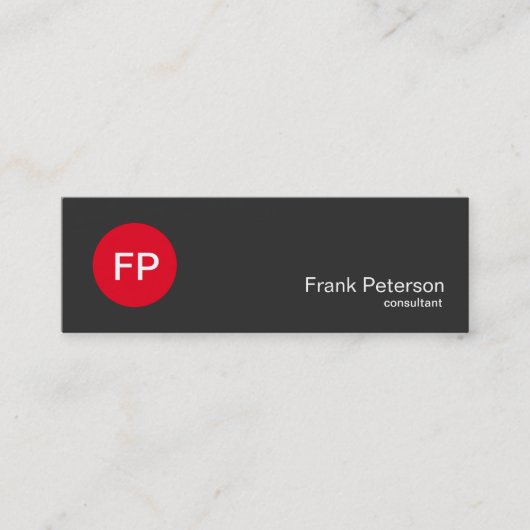 最小主義のモダンで赤い円のモノグラム スキニー名刺 (正面)