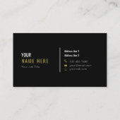 最小主義のモダンで黒い名刺をきれいにして下さい 名刺 (裏面)