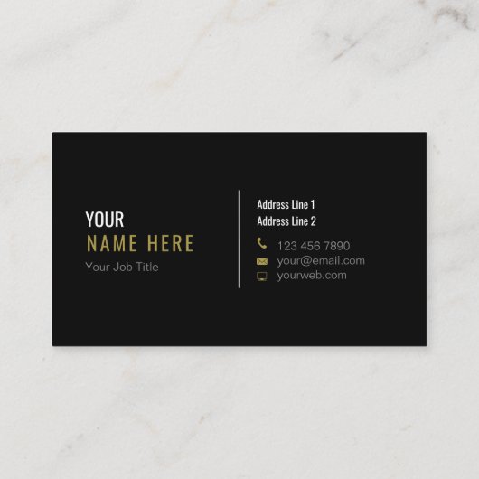 最小主義のモダンで黒い名刺をきれいにして下さい 名刺 (裏面)