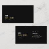 最小主義のモダンで黒い名刺をきれいにして下さい 名刺 (正面/裏面)