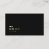 最小主義のモダンで黒い名刺をきれいにして下さい 名刺 (正面)