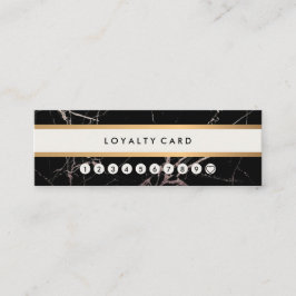 最小主義のモダンで黒い大理石の金ゴールドのストライプのロイヤリティ スキニー名刺